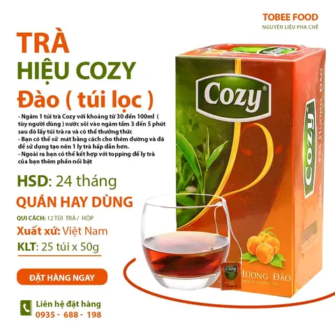 Cách Pha Trà Đào Cozy