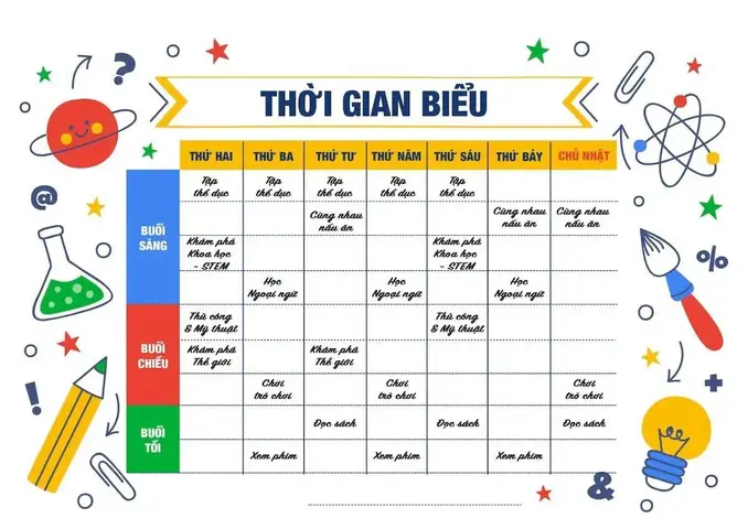 Bảng Thời Gian Biểu Bảng Thời Gian Biểu