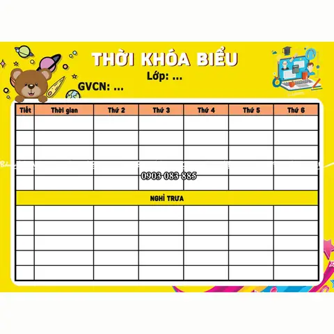 Bảng Thời Gian Biểu Bảng Thời Gian Biểu
