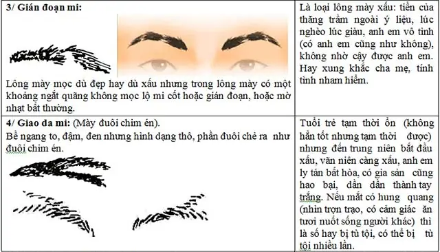 Chân Mày Theo Tướng Số Chân Mày Theo Tướng Số