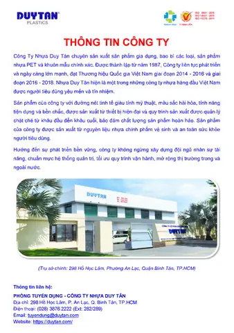 Duy Tân Tuyển Dụng