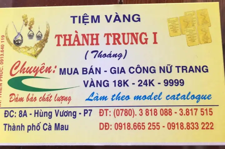 Giá Vàng Thành Trung Cà Mau