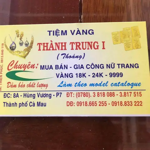 Giá Vàng Thành Trung Cà Mau