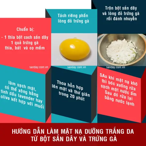 Mặt Nạ Bột Sắn Dây Lòng Trắng Trứng Gà Mặt Nạ Bột Sắn Dây Lòng Trắng Trứng Gà