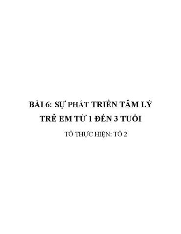 Tâm Lý Trẻ Từ 1 Đến 3 Tuổi