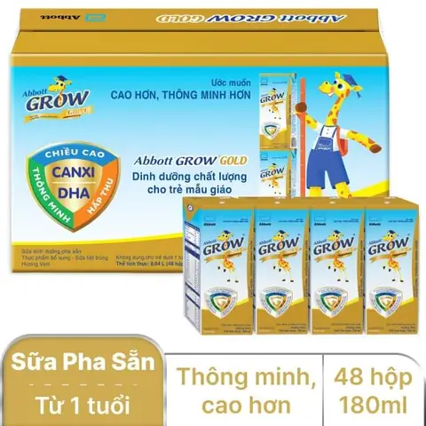 Thùng 48 Hộp Sữa Abbott Grow Gold Hương Vani 180ml Thùng 48 Hộp Sữa Abbott Grow Gold Hương Vani 180ml
