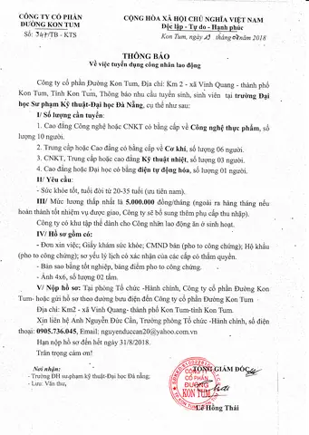 Tuyển Dụng Kon Tum
