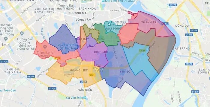 Bản Đồ Hành Chính Quận Hoàng Mai Chi Tiết Và Thông Tin Quy Hoạch Mới Nhất