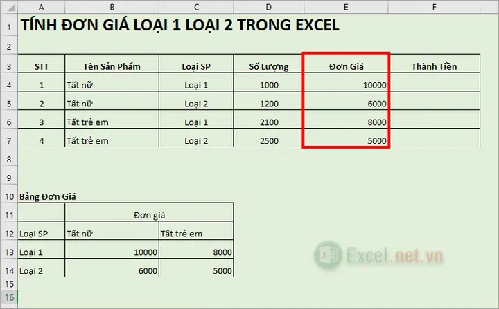 Cách Tính Đơn Giá Trong Excel Nhanh Và Chuẩn Xác Nhất Cách Tính Đơn Giá Trong Excel Nhanh Và Chuẩn Xác Nhất