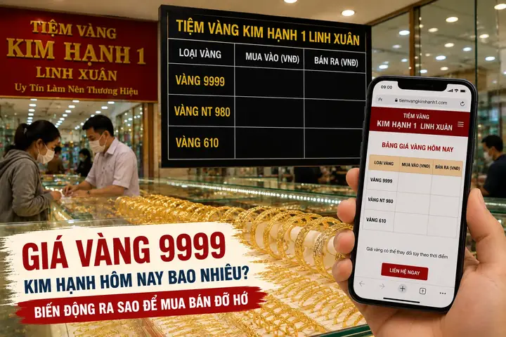 Giá Vàng Tiệm Vàng Kim Hạnh 1 Linh Xuân Hôm Nay Mới Nhất Giá Vàng Tiệm Vàng Kim Hạnh 1 Linh Xuân Hôm Nay Mới Nhất