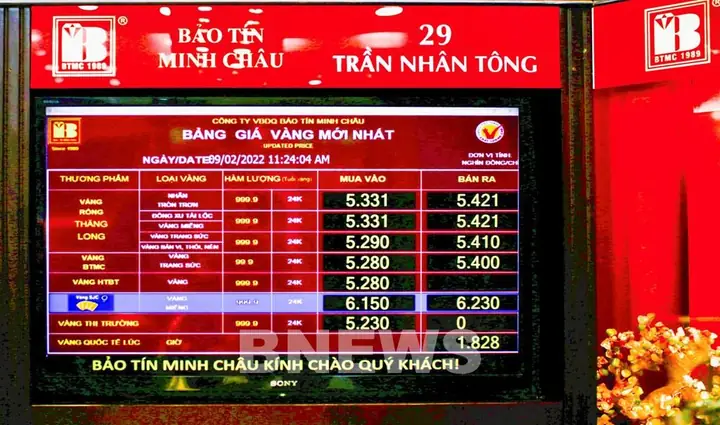 Bảng Giá Vàng Bảo Tín Minh Châu Hôm Nay Mới Nhất