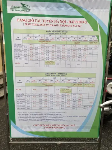 Bảng Giờ Tàu Hà Nội – Hải Phòng 2026: Lịch Chạy, Thời Gian, Giá Vé Và Hướng Dẫn Đặt Vé