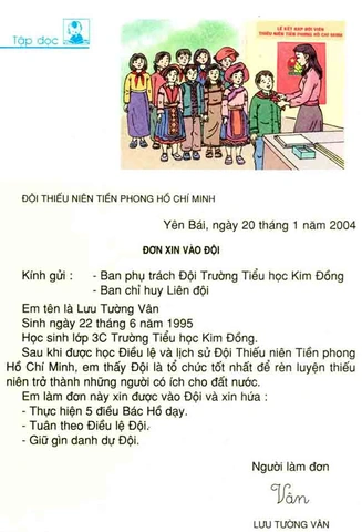 Hình Ảnh Mẫu Đơn Xin Vào Đội Thường Xuyên Dùng – Hướng Dẫn Chi Tiết Cho Học Sinh Lớp 3