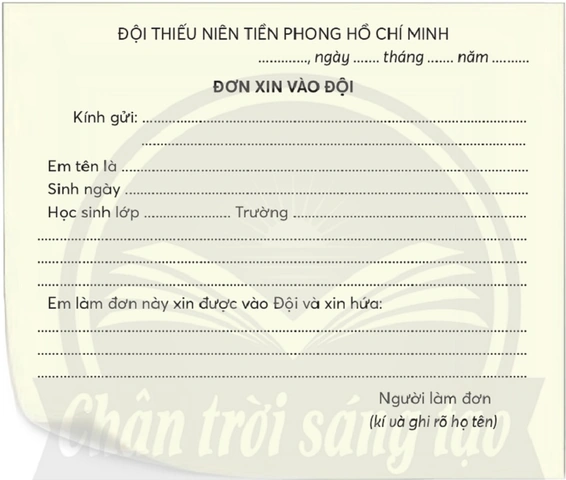 Hình Ảnh Mẫu Đơn Xin Vào Đội Thường Xuyên Dùng – Hướng Dẫn Chi Tiết Cho Học Sinh Lớp 3