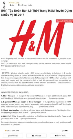 Hướng Dẫn Ứng Tuyển Việc Làm Tại H&m Việt Nam: Các Vị Trí Và Cách Nộp Hồ Sơ Mới Nhất Hướng Dẫn Ứng Tuyển Việc Làm Tại H&m Việt Nam: Các Vị Trí Và Cách Nộp Hồ Sơ Mới Nhất