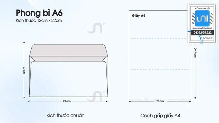 Tổng Hợp Kích Thước Phong Bì – Bao Thư Tiêu Chuẩn A4, A5, A6 Phổ Biến Nhất