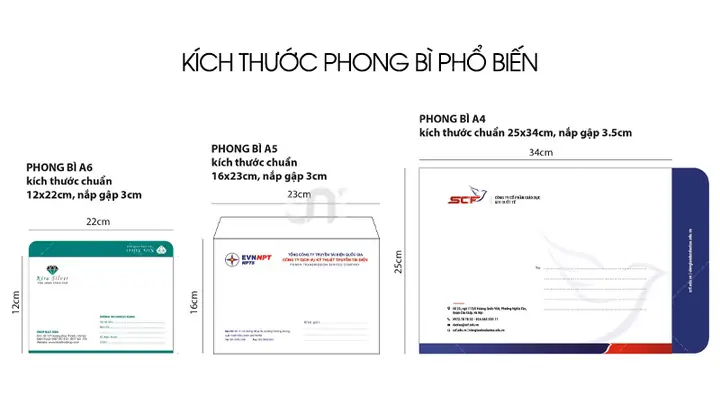 Tổng Hợp Kích Thước Phong Bì – Bao Thư Tiêu Chuẩn A4, A5, A6 Phổ Biến Nhất