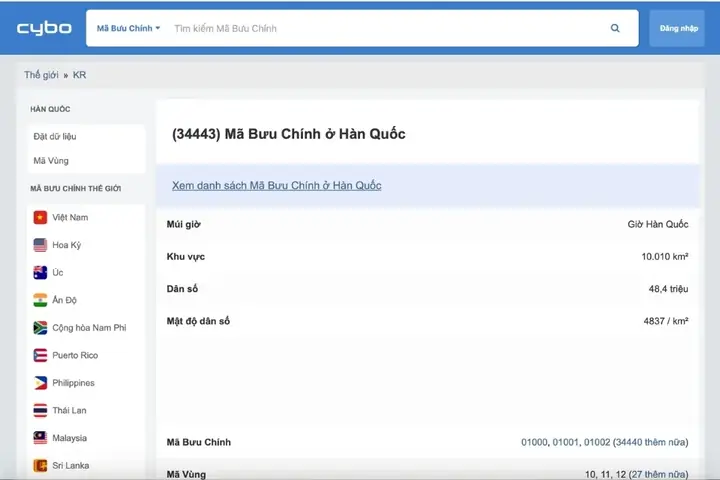 Mã Bưu Chính Hàn Quốc (zip Code) Mới Nhất: Tra Cứu Và Hướng Dẫn Sử Dụng Chi Tiết