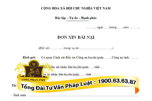 Mẫu Đơn Bãi Nại Vụ Án Hình Sự Mới Nhất Và Hướng Dẫn Viết Chuẩn Pháp Luật Mẫu Đơn Bãi Nại Vụ Án Hình Sự Mới Nhất Và Hướng Dẫn Viết Chuẩn Pháp Luật