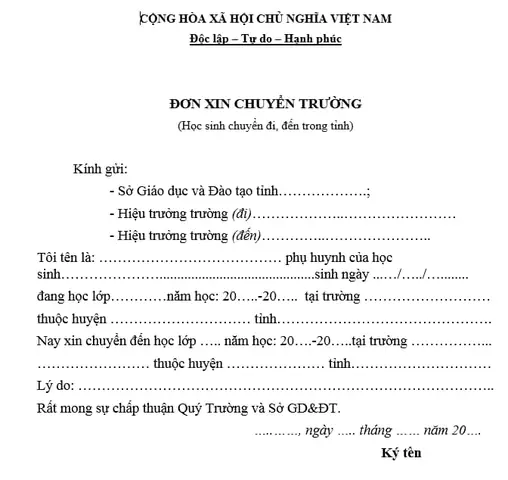 Mẫu Đơn Xin Chuyển Trường Chuẩn Nhất 2026 Cho Học Sinh Các Cấp Mẫu Đơn Xin Chuyển Trường Chuẩn Nhất 2026 Cho Học Sinh Các Cấp