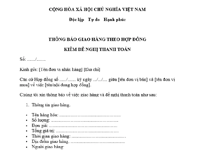 Mẫu Thông Báo Giao Hàng Mới Nhất: Hướng Dẫn Soạn Thảo Và Tải File Chuẩn Mẫu Thông Báo Giao Hàng Mới Nhất: Hướng Dẫn Soạn Thảo Và Tải File Chuẩn