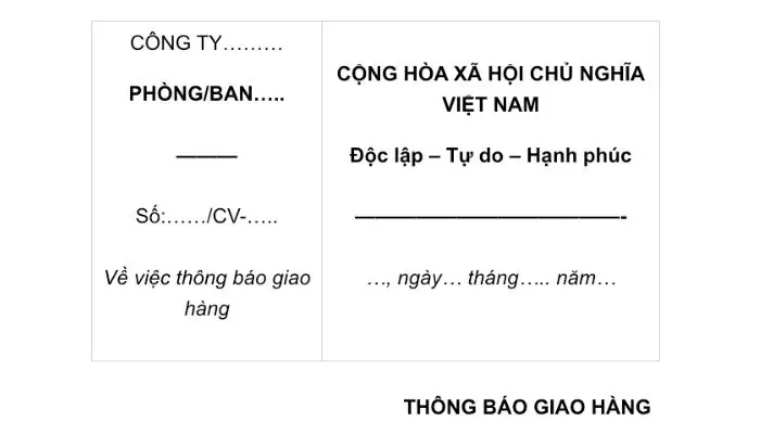 Mẫu Thông Báo Giao Hàng Mới Nhất: Hướng Dẫn Soạn Thảo Và Tải File Chuẩn Mẫu Thông Báo Giao Hàng Mới Nhất: Hướng Dẫn Soạn Thảo Và Tải File Chuẩn
