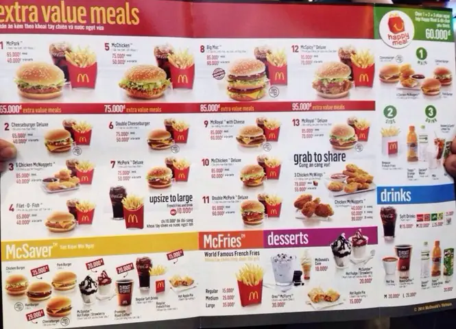 Menu Mcdonald's Hà Nội: Danh Sách Món Ăn, Giá Cả Và Combo Mới Nhất Menu Mcdonald's Hà Nội: Danh Sách Món Ăn, Giá Cả Và Combo Mới Nhất