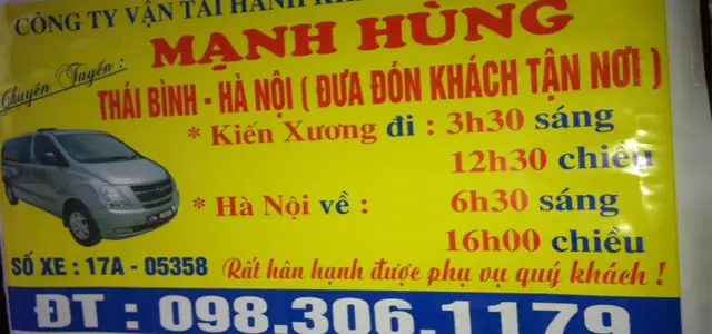 Đặt Vé, Lịch Trình Và Thông Tin Liên Hệ Nhà Xe Mạnh Hùng Hà Nội – Thái Bình Đặt Vé, Lịch Trình Và Thông Tin Liên Hệ Nhà Xe Mạnh Hùng Hà Nội – Thái Bình