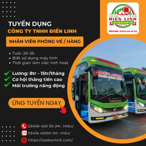 Tổng Hợp Thông Tin Tuyển Dụng Nhà Xe: Vị Trí Lái Xe, Phụ Xe Và Nhân Viên Kinh Doanh Mới Nhất Tổng Hợp Thông Tin Tuyển Dụng Nhà Xe: Vị Trí Lái Xe, Phụ Xe Và Nhân Viên Kinh Doanh Mới Nhất