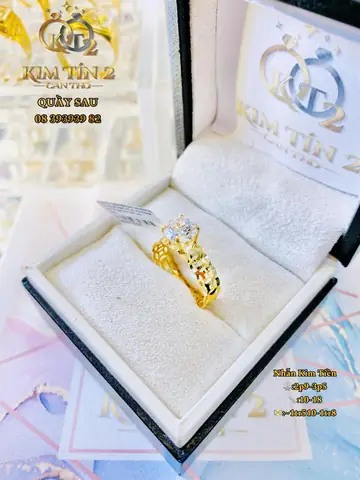 Nhẫn Kim Tiền Đính Hột