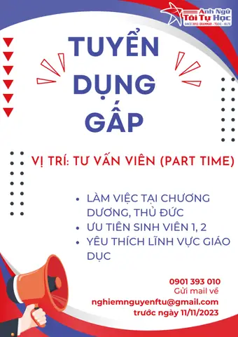 Danh Sách Việc Làm Part-time Tại Tp. Thủ Đức Mới Nhất Cho Học Sinh, Sinh Viên Danh Sách Việc Làm Part-time Tại Tp. Thủ Đức Mới Nhất Cho Học Sinh, Sinh Viên