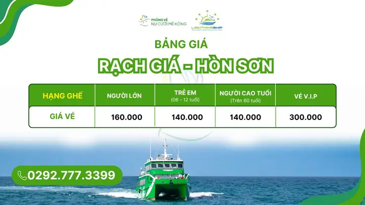 Vé Tàu Rạch Giá Hòn Sơn 2026: Lịch Trình, Giá Vé Và Hướng Dẫn Đặt Online Vé Tàu Rạch Giá Hòn Sơn 2026: Lịch Trình, Giá Vé Và Hướng Dẫn Đặt Online