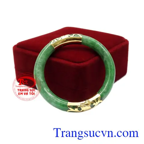 Vòng Tay Ngọc Bích Bọc Vàng