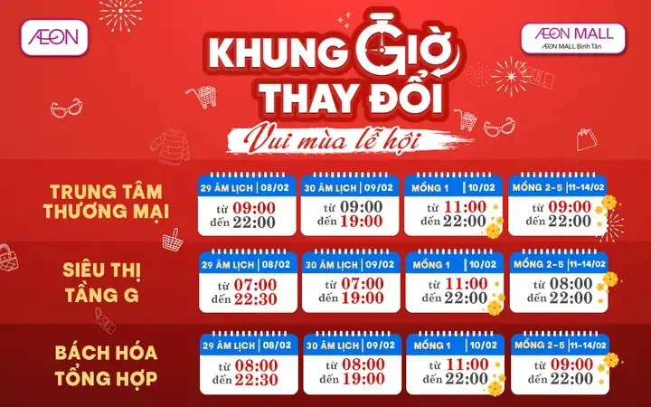 Cập Nhật Giờ Mở Cửa Aeon Mall Tân Phú Chi Tiết Theo Ngày Thường Và Cuối Tuần