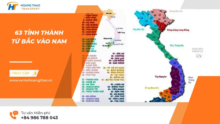 Tổng Hợp Danh Sách Các Tỉnh Thành Việt Nam Từ Bắc Vào Nam Theo Thứ Tự Hành Chính