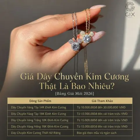 Bảng Giá Dây Chuyền Kim Cương Bao Nhiêu Theo Chất Liệu Và Loại Mặt Bảng Giá Dây Chuyền Kim Cương Bao Nhiêu Theo Chất Liệu Và Loại Mặt
