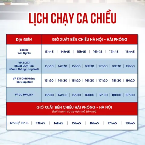Tra Cứu Giờ Chạy Xe Anh Huy Hà Nội Hải Phòng: Lịch Trình Chi Tiết Tra Cứu Giờ Chạy Xe Anh Huy Hà Nội Hải Phòng: Lịch Trình Chi Tiết
