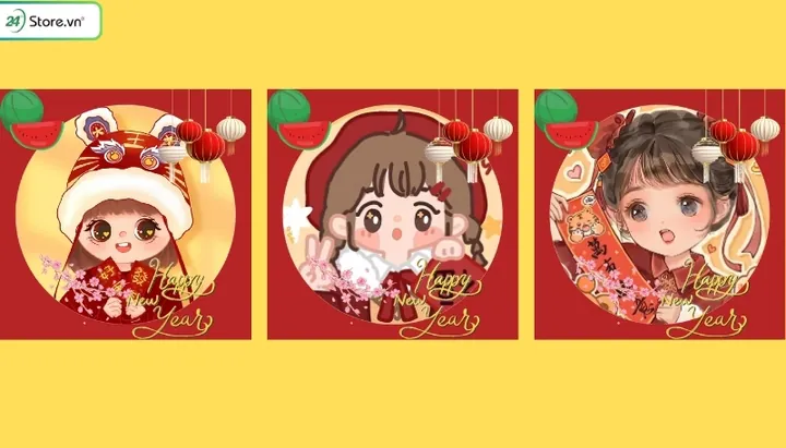 Tải Bộ Sưu Tập Hình Ảnh Avatar Tết Cute, Meme Cho Facebook, Zalo, Tiktok Kèm Khung Ảnh Đại Diện