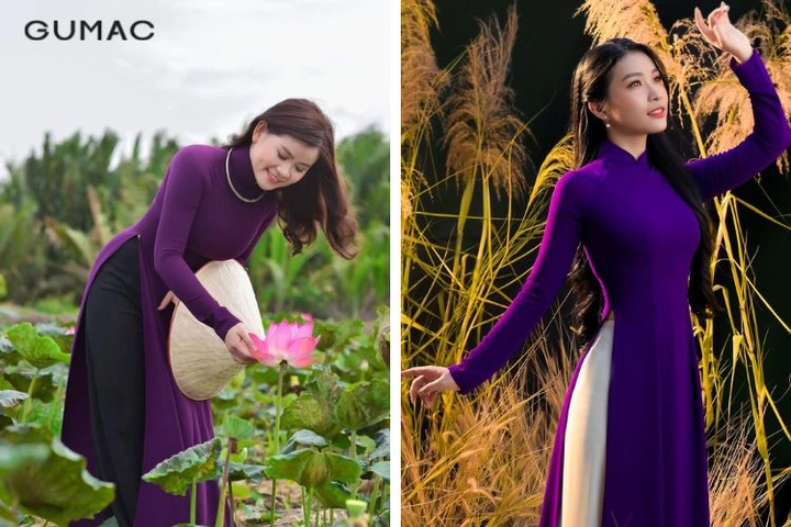 Hình Ảnh Cô Gái Huế Mặc Áo Dài Tím – Bộ Sưu Tập Đầy Sắc Màu & Câu Chuyện Văn Hóa Dành Cho Người Yêu Thời Trang Việt