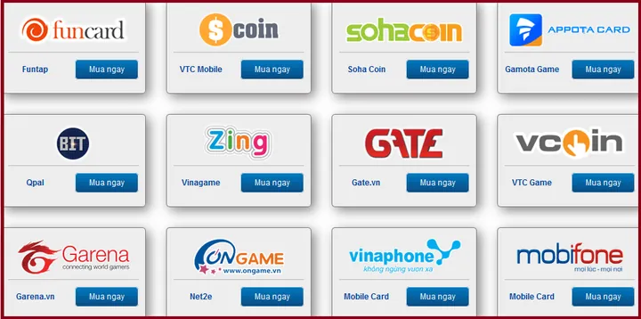 Tải Hình Ảnh Thẻ Game Garena Đa Mệnh Giá Cho Game Thủ Muốn Nạp Thẻ