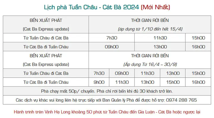 Cập Nhật Lịch Chạy Và Giá Vé Phà Tuần Châu Đi Cát Bà Mới Nhất Cho Khách Du Lịch Cập Nhật Lịch Chạy Và Giá Vé Phà Tuần Châu Đi Cát Bà Mới Nhất Cho Khách Du Lịch