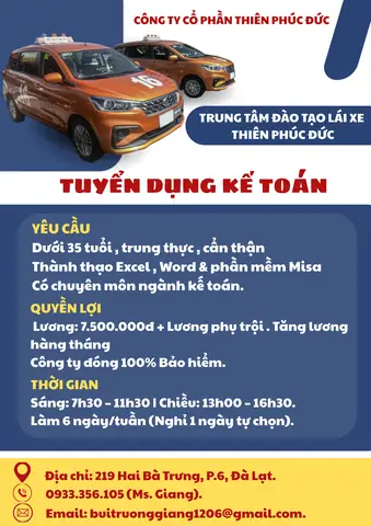 Taxi Thiên Đức Vĩnh Phúc Tuyển Lái Xe: Thủ Tục Nhanh, Đào Tạo Miễn Phí Cho Lái Mới Taxi Thiên Đức Vĩnh Phúc Tuyển Lái Xe: Thủ Tục Nhanh, Đào Tạo Miễn Phí Cho Lái Mới