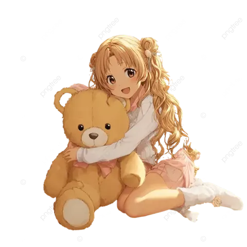 100+ Ảnh Anime Các Cô Gái Ôm Thú Bông Đáng Yêu Siêu Chill