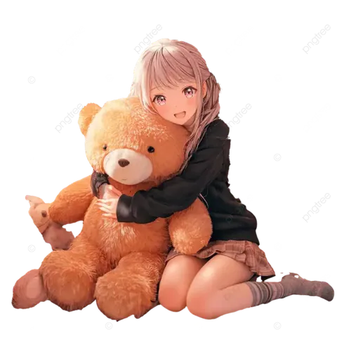 100+ Ảnh Anime Các Cô Gái Ôm Thú Bông Đáng Yêu Siêu Chill