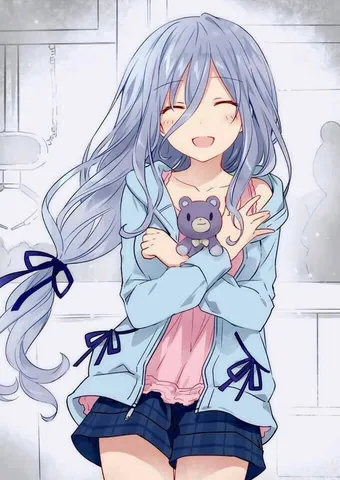 100+ Ảnh Anime Các Cô Gái Ôm Thú Bông Đáng Yêu Siêu Chill