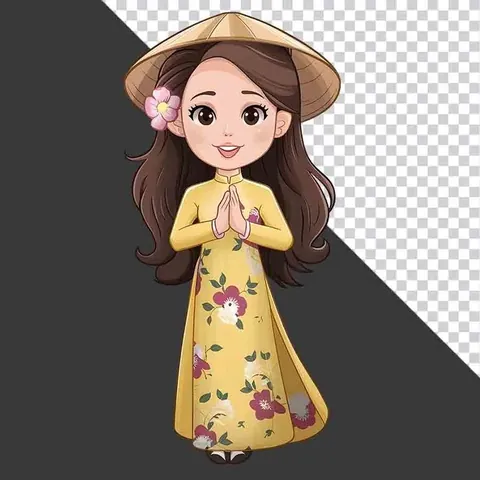 100+ Ảnh Cô Gái Áo Dài Hoạt Hình Việt Nam Cực Đẹp Full 4k