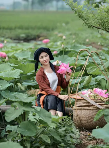 100+ Ảnh Cô Gái Hái Sen Đẹp Nhất, Hình Nền Chụp Sen Tây Hồ Cực Chill