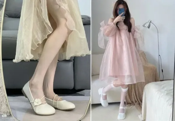 100+ Ảnh Con Gái Bận Đầm Xoè Mang Giầy Búp Bê Cực Chill, 100+ Hình Nền Con Gái Đầm Xoè Giầy Búp Bê Full Hd Đẹp Nhất