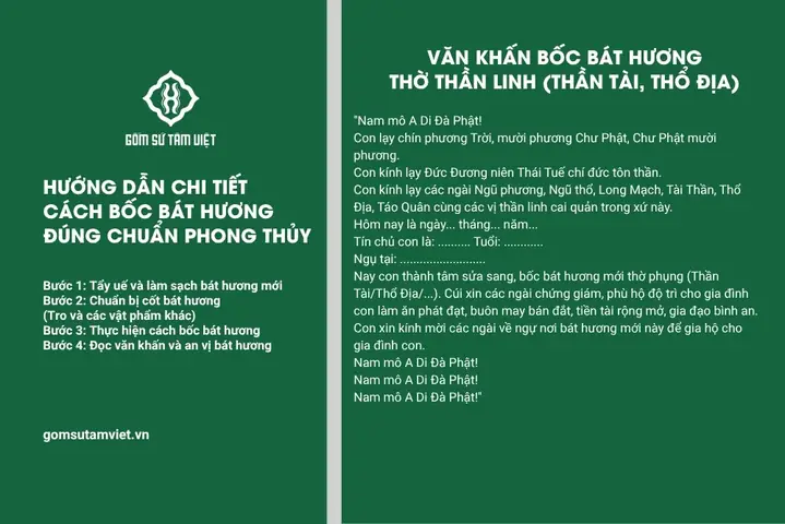 Tổng Hợp Văn Khấn Bốc Bát Hương Gia Tiên, Thần Tài, Thổ Công, Thổ Địa Chuẩn & Đầy Đủ Nhất: Gia Tiên, Thần Tài, Thổ Công Kèm Quy Trình Lễ Vật Chi Tiết