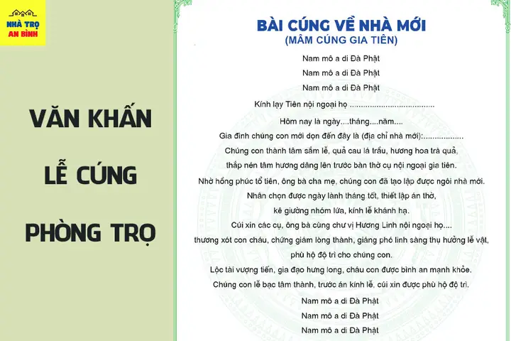 Mẫu Văn Khấn Cúng Chuyển Nhà Ngắn Gọn, Đơn Giản Chuẩn Phục Truyền Thống (kèm Mâm Cúng & Thứ Tự Lễ)